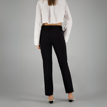 Load image into Gallery viewer, female model wearing gardeur trousers in black colour showing back off trousers