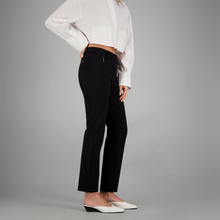 Load image into Gallery viewer, female model wearing gardeur trousers in black colour showing front off trousers