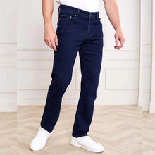 Load image into Gallery viewer, Andre Sanchez Jeans | Worn / Clean, Mid Blue, Blue/Black