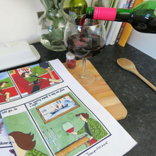 Load image into Gallery viewer, Tottering Wine O'Clock Cotton Tea Towel