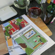 Load image into Gallery viewer, Tottering Wine O'Clock Cotton Tea Towel