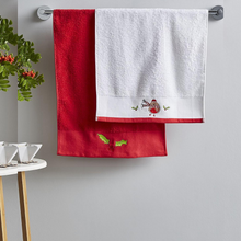 Load image into Gallery viewer, Robins & Holly Guest Towel Pair