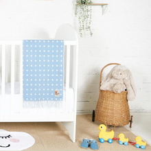 Load image into Gallery viewer, Foxford Blue Spot Baby Blanket