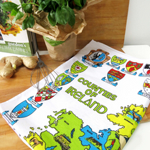 Load image into Gallery viewer, Counties of Ireland Cotton Tea Towel