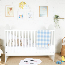 Load image into Gallery viewer, Foxford Blue Check Baby Blanket