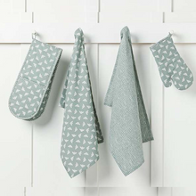 Load image into Gallery viewer, Bee Tea Towel | Moss - Set of 2