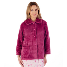 Load image into Gallery viewer, Slenderella Bed Jacket | Navy / Raspberry
