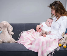 Load image into Gallery viewer, Focford Pink Check Baby Blanket