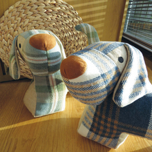 Load image into Gallery viewer, Lamont Green Tweed Dog Doorstop