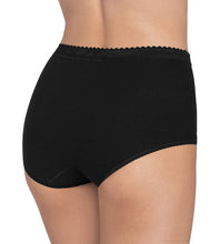 Load image into Gallery viewer, A model showing the back of the Sloggi Maxi Brief in black. 
