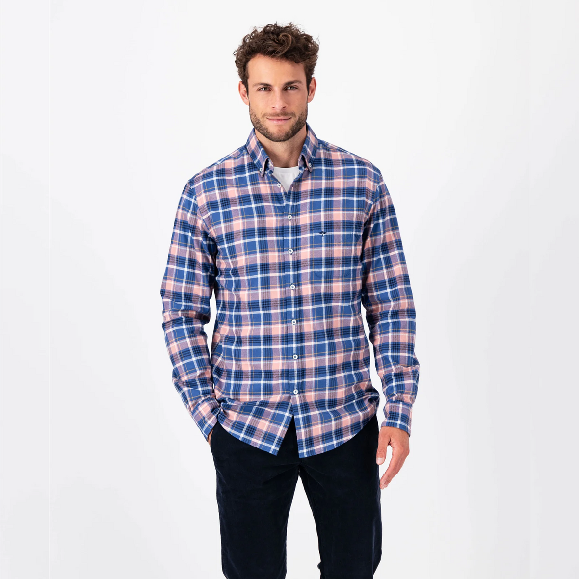 Fynch Hatton Check Flannel | Pale Berry