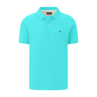 Front view of Fynch Hatton Polo Shirt in Aqua
