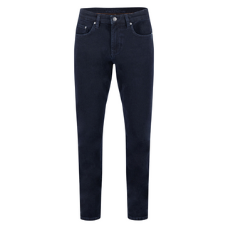 Navy jeans on a white background