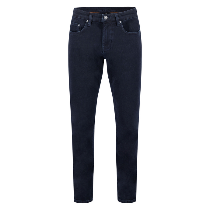 Navy jeans on a white background