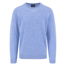 Load image into Gallery viewer, Light blue sweater on a white background
