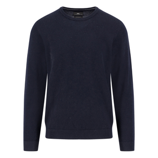 Navy blue sweater on a white background
