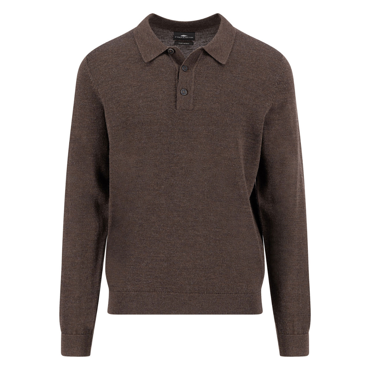 Brown sweater with collar on a white background