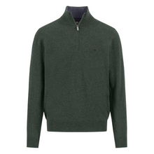 Load image into Gallery viewer, Green half-zip sweater on a white background
