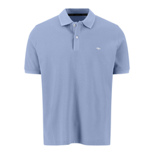 Load image into Gallery viewer, Light blue polo shirt with a small logo on a white background
