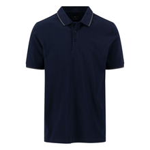 Load image into Gallery viewer, Navy blue polo shirt on a white background

