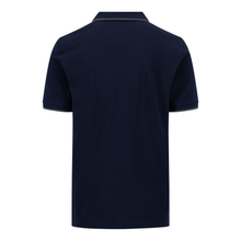 Load image into Gallery viewer, Navy blue polo shirt on a white background

