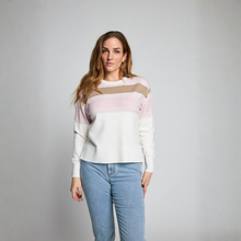 Load image into Gallery viewer, Micha  Round Neck Border Knit Jumper
