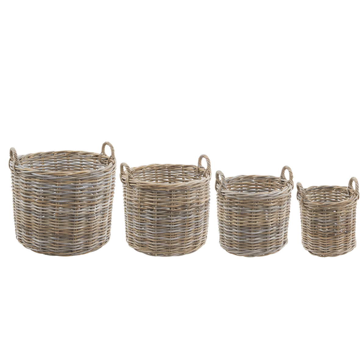 Grey Rattan Log Basket | Various Sizes