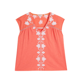 Front of  White Stuff Floral Top  Fliss with a white background