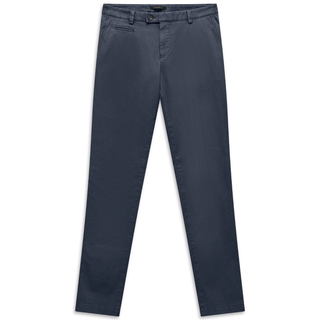Front of Bugatti Soft Stretch Textured Chinos, in Blue, with a white background.