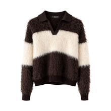 Load image into Gallery viewer, Tuzzi Cozy Brown/Cream Sweater

