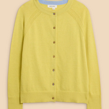 Load image into Gallery viewer, lulu cardi in yellow colour with buttons on the front
