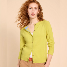 Load image into Gallery viewer, female model looking at camera wearing lulu cardi in yellow colour
