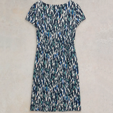 Load image into Gallery viewer, whitestuff jersey dresss in navy colour showing back of dress
