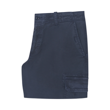 Load image into Gallery viewer, Folded navy blue cargo shorts on a white background
