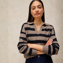Load image into Gallery viewer, Izzy Striped Collar Jumper
