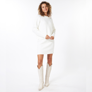 Esqualo Cable Knit Skirt | Off-White