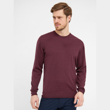 Load image into Gallery viewer, Man wearing a maroon long-sleeve shirt on a white background
