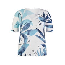 Load image into Gallery viewer, Rabe Leaf Print Knitten V-Neck top front pricture.
