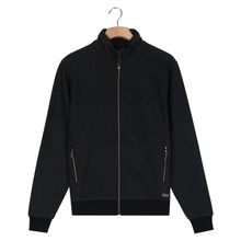 Load image into Gallery viewer, Black jacket on a hanger against a white background
