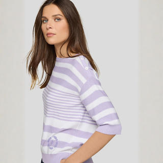 Rabe fine knit cotton sweater on model