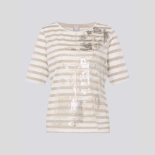Load image into Gallery viewer, Striped shirt with sequin details on a light gray background
