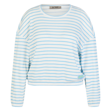 Load image into Gallery viewer, Front of Striped Top by LCMT, in Light Blue, with a white background.
