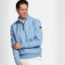 Load image into Gallery viewer, Man wearing a light blue pullover with a white background
