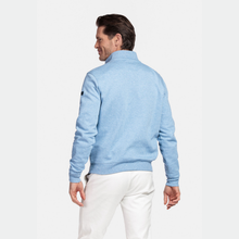 Load image into Gallery viewer, Man wearing a light blue sweater and white pants on a white background
