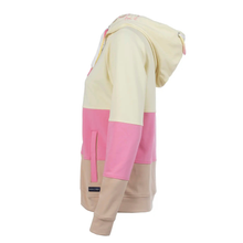 Load image into Gallery viewer, Side view of Soquesto Sweat Jacket With Hood Pink Mix, with a white background.
