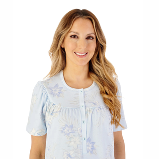 Slenderella Short Sleeve Floral Jersey Nightdress