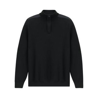 Navy long-sleeve shirt on a white background