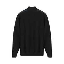 Load image into Gallery viewer, Navy quarter-zip sweatshirt on a white background
