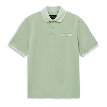 Load image into Gallery viewer, Light green polo shirt on a white background
