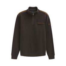 Load image into Gallery viewer, Brown half-zip sweatshirt with brown accents on a white background
